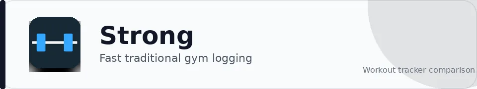 Strong workout tracker brand card Strong app brand card with the Strong icon and name
