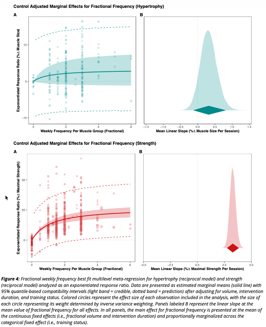 Häufigkeits-Dosis-Wirkungs-Kurven für Hypertrophie und Kraft